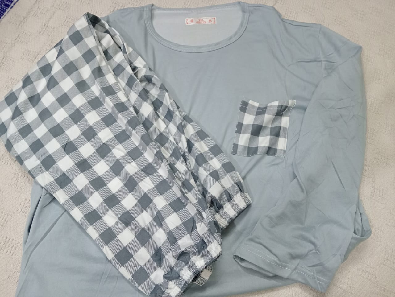 Ladies Malai stuff night suit.Trouser shirt night suit for girls