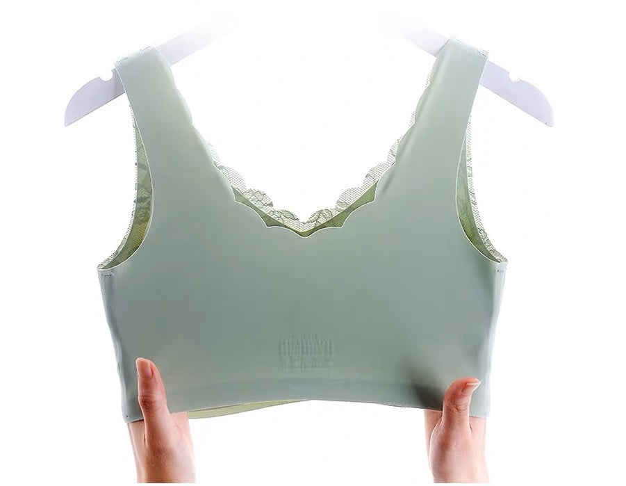 Gathered invisible vest bra beautiful back bra